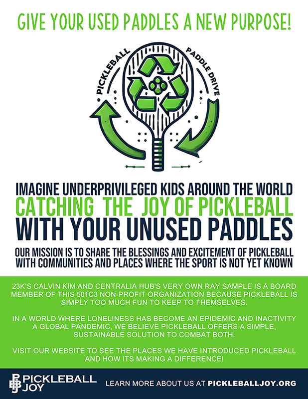 Pickleball Joy donation flyer